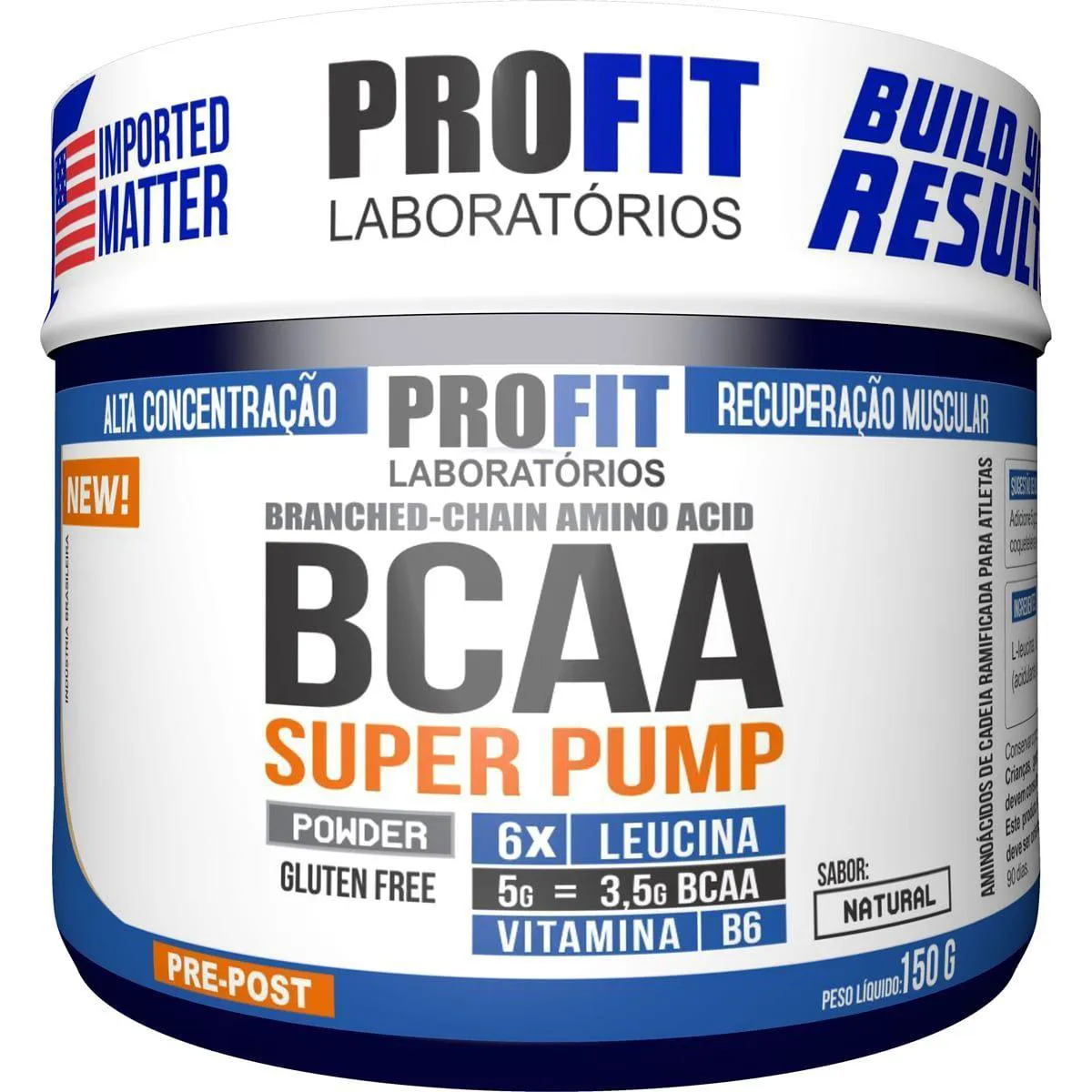 Bcaa Super Pump Powder 6:1:1 - 150G Natural - Profit — Natura | Farmácia Resyla