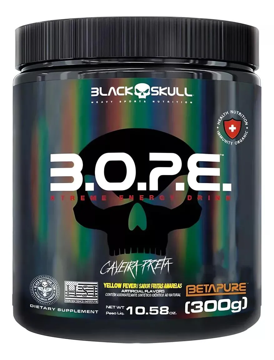 Bope Pré Treino Black Skull Frutas Amarelas 300g — Black Skull | Farmácia Resyla