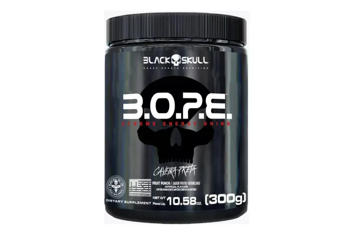 Bope Pré Treino Black Skull Punch Frutas Vermelhas 300g — Black Skull | Farmácia Resyla