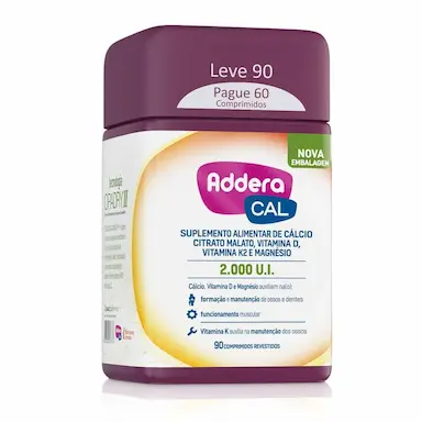 Cálcio MDK Addera CAL 2000UI 90 comprimidos — Addera | Farmácia Resyla