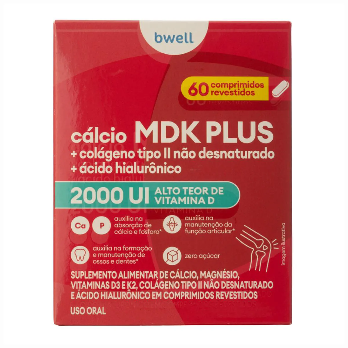 Cálcio MDK Plus bwell 60 Comprimidos — MDK | Farmácia Resyla