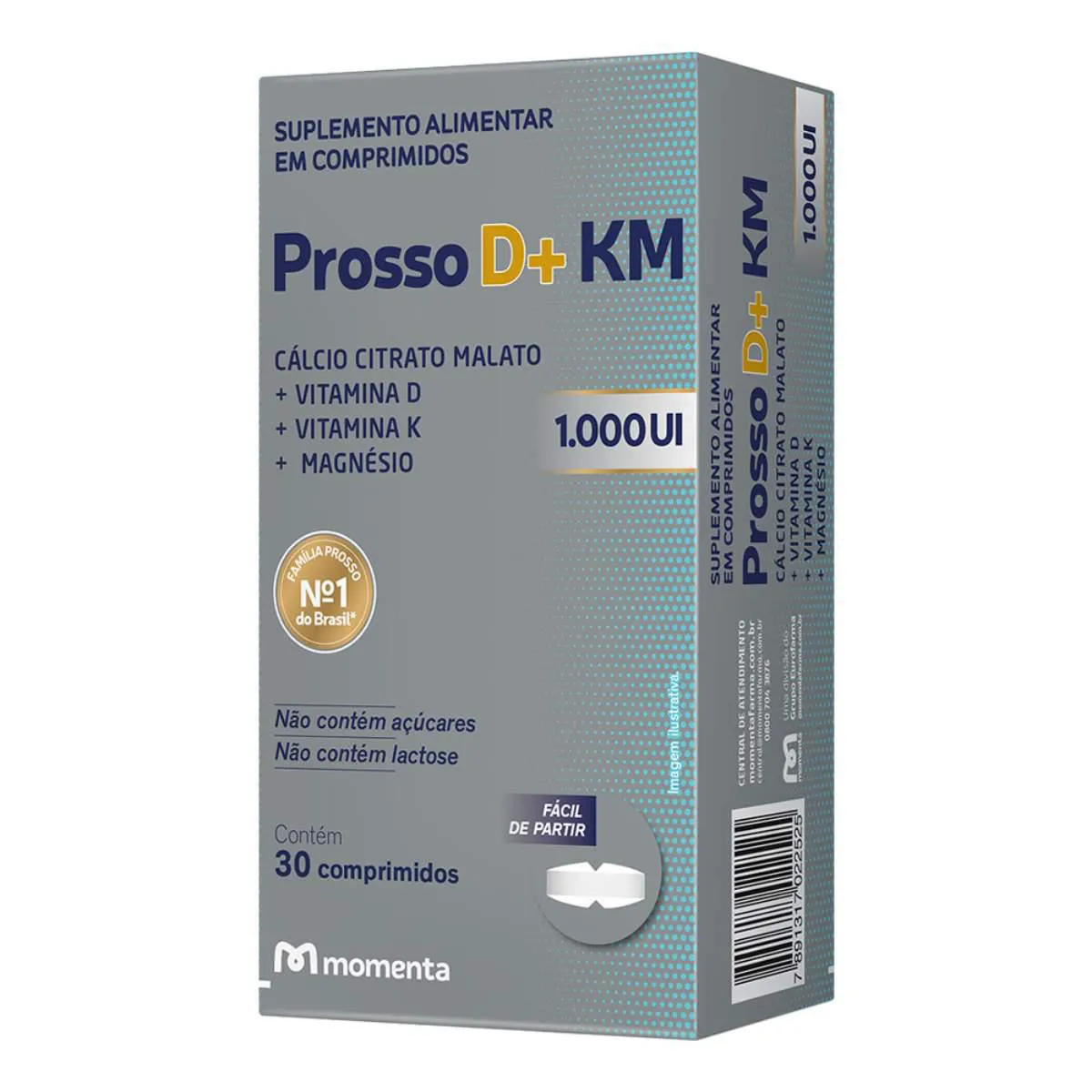 Cálcio Prosso D+ KM MDK 1000UI 30 comprimidos — Prosso | Farmácia Resyla
