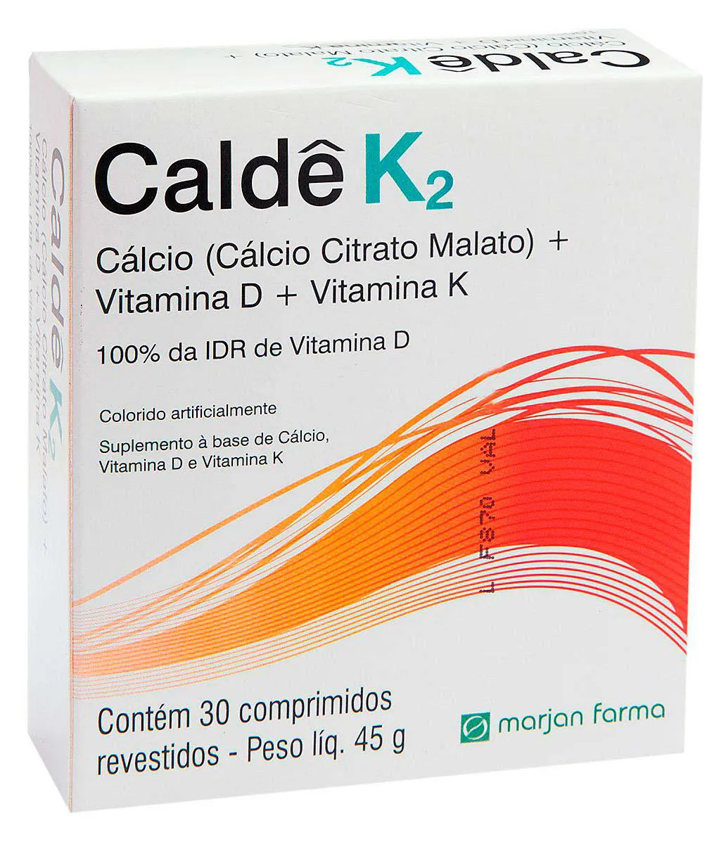 Cálcio + Vitamina D + Vitamina K Caldê K2 30 comprimidos — | Farmácia Resyla