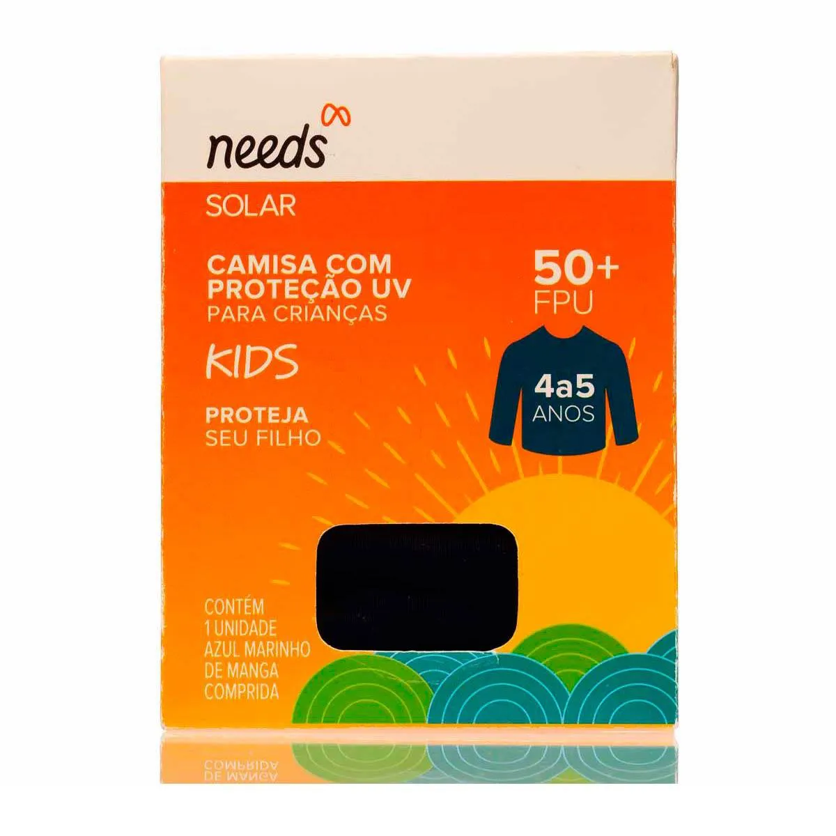 Camisa Infantil Proteção UV FPU 50+ Needs Solar 4 a 5 Anos Azul — Needs | Farmácia Resyla