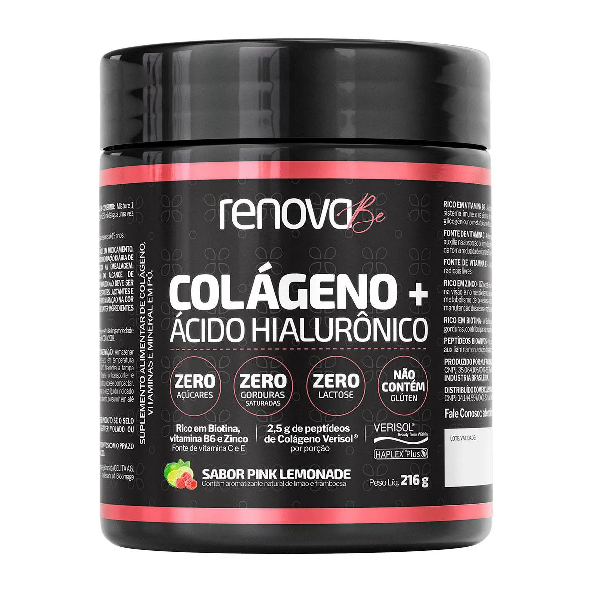 Colágeno + Ácido Hialurônico Renova Be Pink Lemonade 216g — | Farmácia Resyla