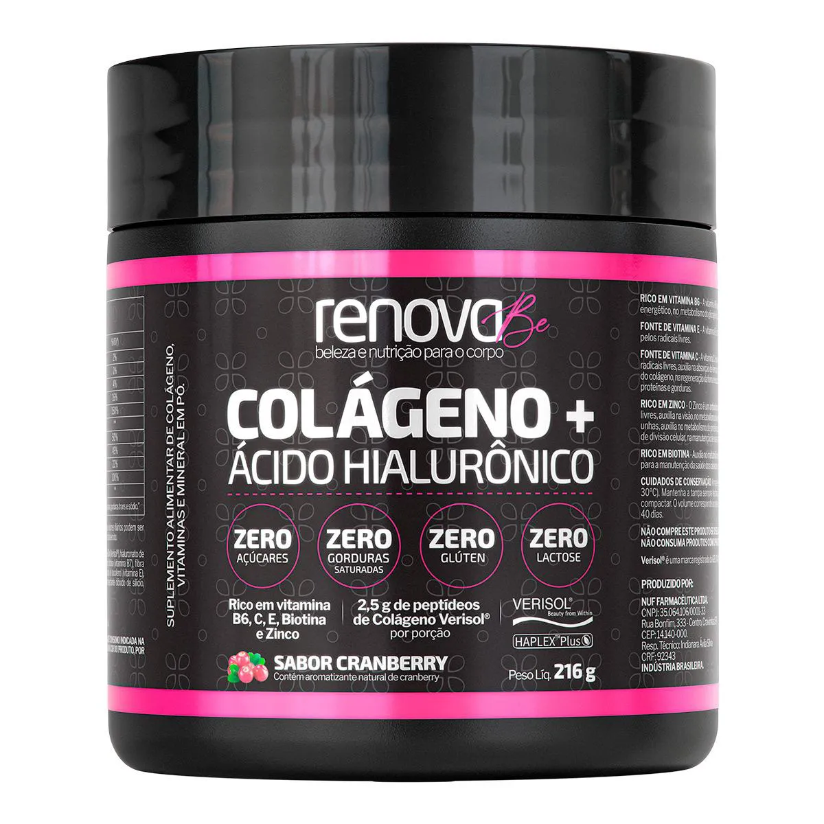 Colágeno + Ácido Hialurônico Renova Be Sabor Cranberry 216g — | Farmácia Resyla
