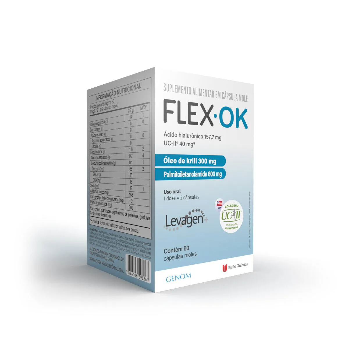 Colágeno Flex Ok com Ácido Hialurônico 60 Cápsulas — | Farmácia Resyla