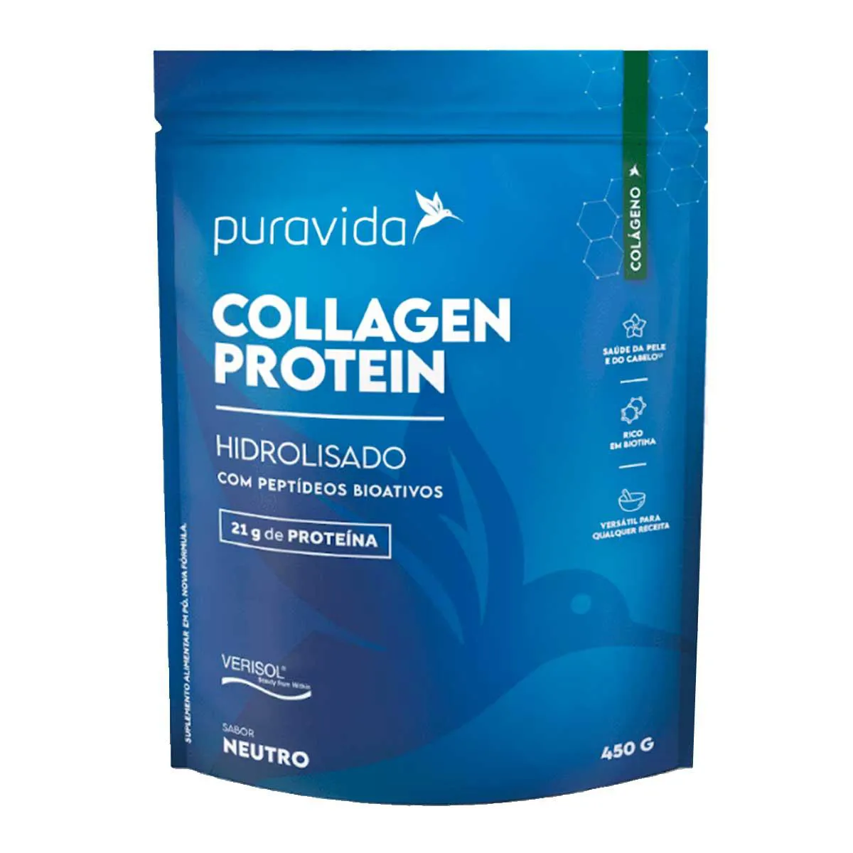 Colágeno Hidrolisado Collagen Protein Puravida Neutro 450g — Puravida | Farmácia Resyla