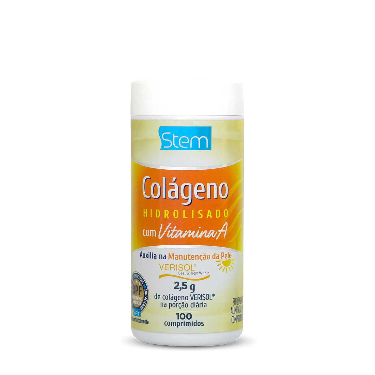 Colágeno Hidrolisado com Vitamina A 1000mg Stem 100 comprimidos — | Farmácia Resyla