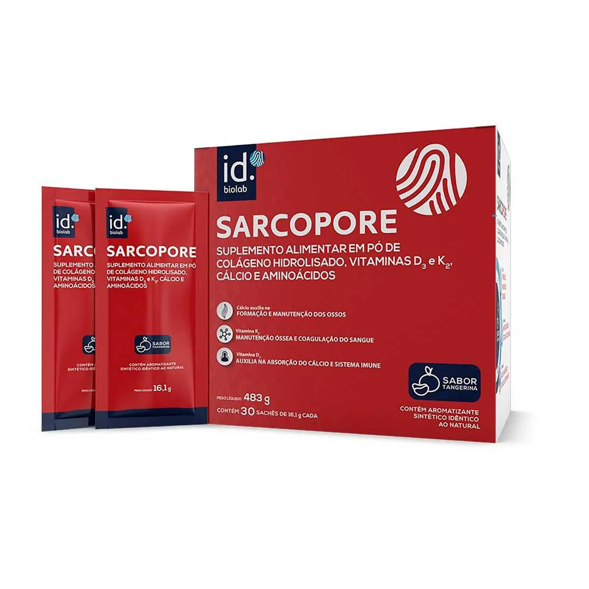 Colágeno Hidrolisado Sarcopore Tangerina 30 sachês de 16,1g cada — Aché | Farmácia Resyla