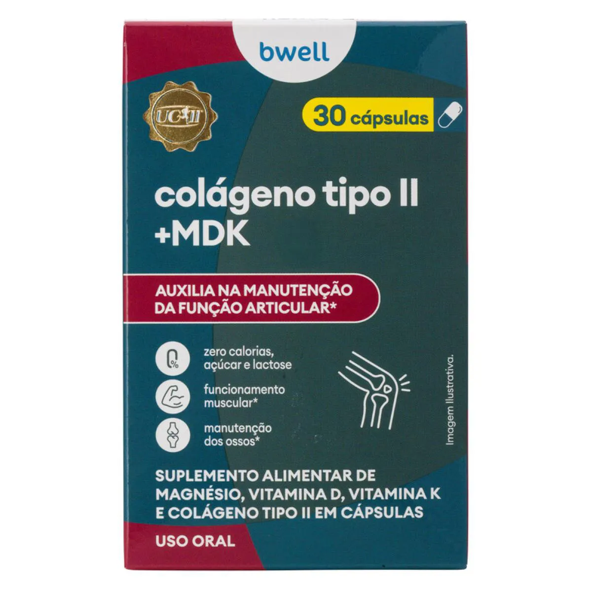 Colágeno Tipo II Bwell MDK Magnésio + Vitamina D e K 30 Cápsulas — MDK | Farmácia Resyla