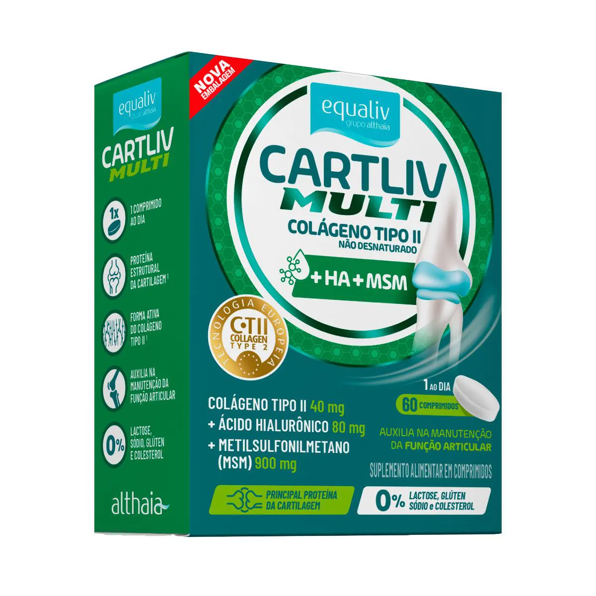 Colágeno Tipo II Equaliv Cartliv Multi 60 Comprimidos — Equaliv | Farmácia Resyla