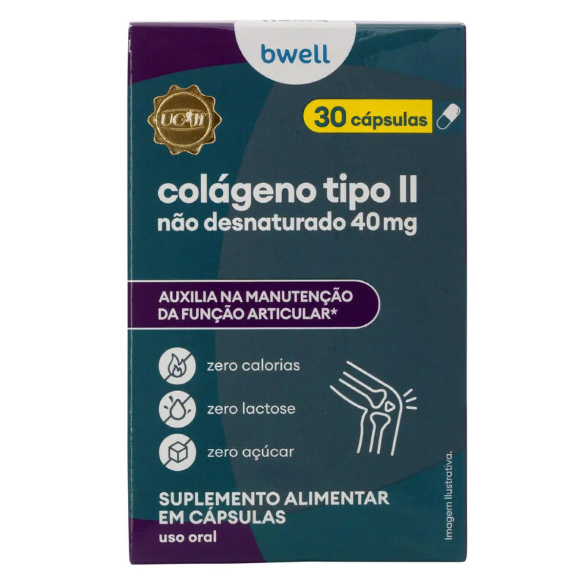 Colágeno Tipo II Não Desnaturado 40mg bwell 30 Cápsulas — Natura | Farmácia Resyla