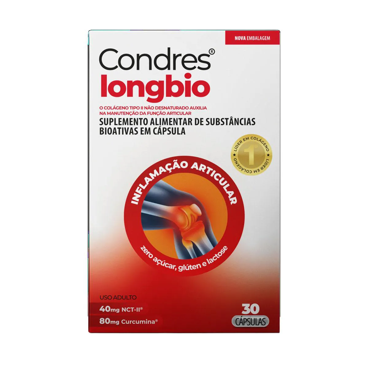 Colágeno Tipo II Não Hidrolisado Condres Long Bio Curcumina 30 cápsulas — Condres | Farmácia Resyla