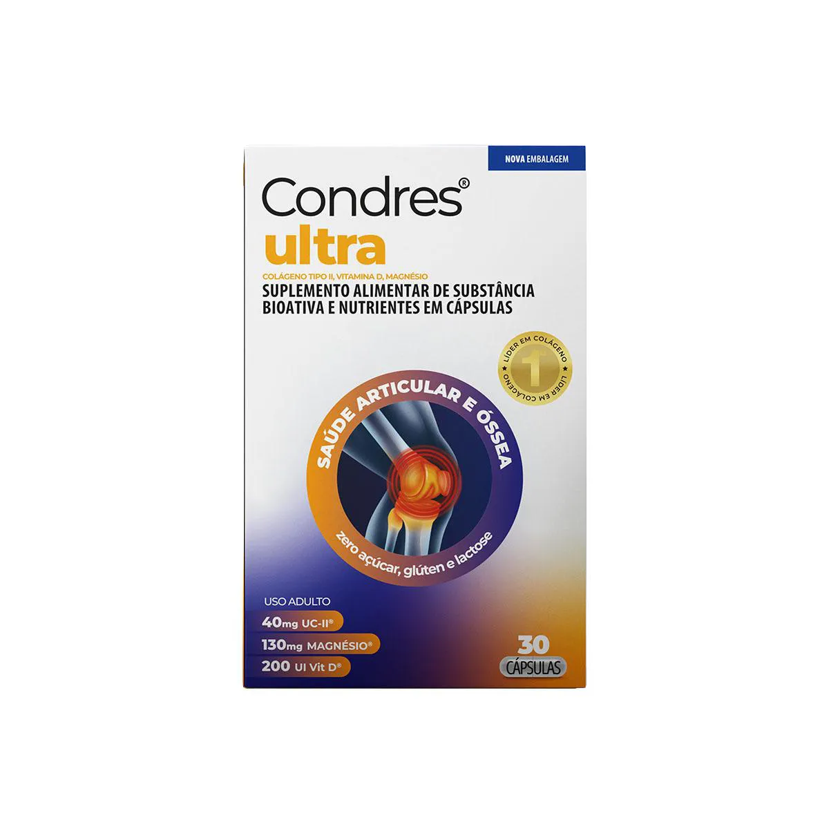 Colágeno Tipo II Não Hidrolisado Condres Ultra +Magnésio e Vitamina D 30 cápsulas — Condres | Farmácia Resyla
