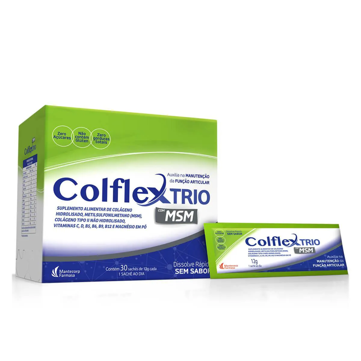 Colflex Trio com MSM Colágeno Hidrolisado em Pó - 30 sachês de 12g cada — Aché | Farmácia Resyla