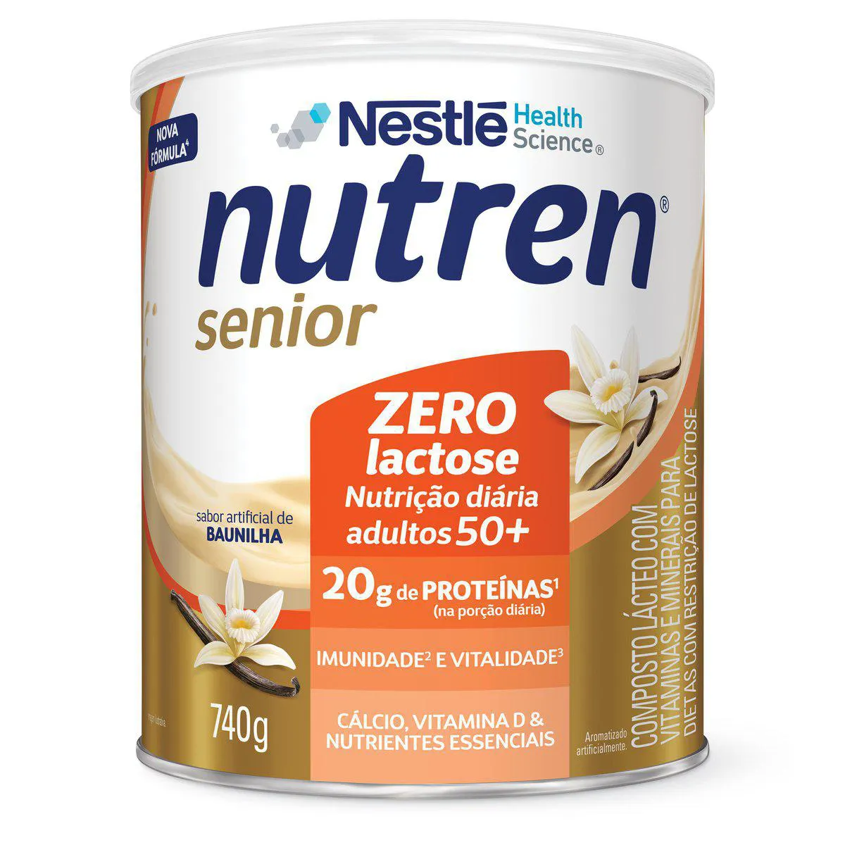 Complemento Alimentar Nutren Sênior 50+ Zero Lactose Baunilha 740g — Nutren | Farmácia Resyla