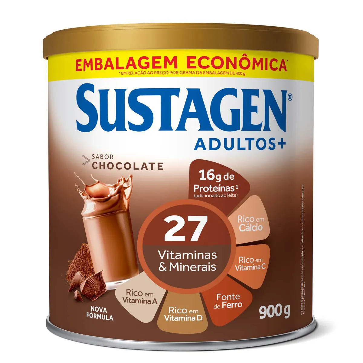 Complemento Alimentar Sustagen Adultos+ Chocolate 900g — Sustagen | Farmácia Resyla