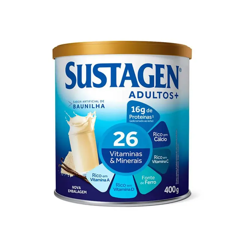 Complemento Alimentar Sustagen Adultos+ Sabor Baunilha 400g — Sustagen | Farmácia Resyla