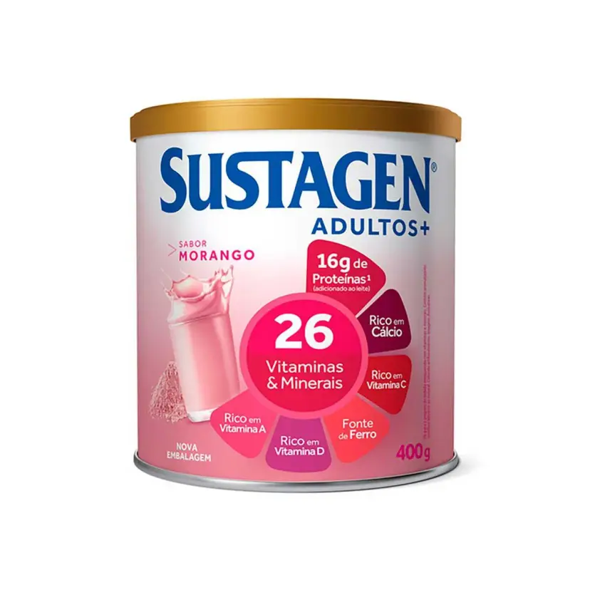 Complemento Alimentar Sustagen Adultos+ Sabor Morango 400g — Sustagen | Farmácia Resyla