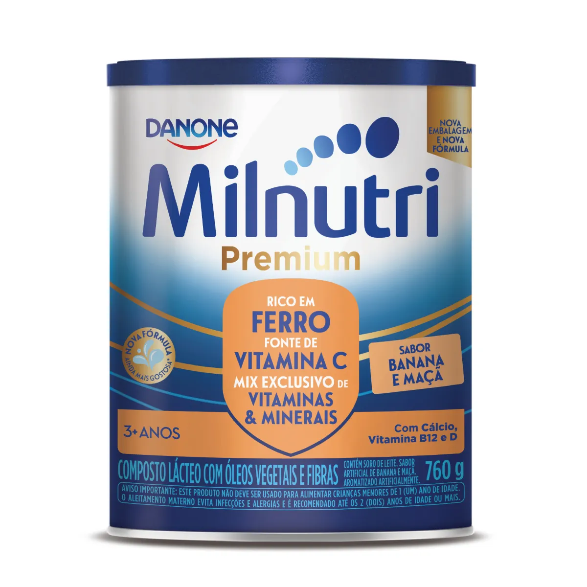 Composto Lácteo Milnutri Premium Danone Vitamina de Frutas 1 a 4 anos 760g — Milnutri | Farmácia Resyla