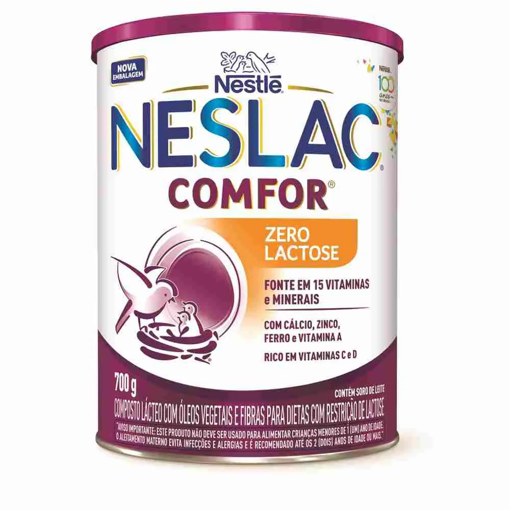 Composto Lácteo Neslac Comfor Zero Lactose Nestlé 3 a 5 Anos 700g — Nestle | Farmácia Resyla