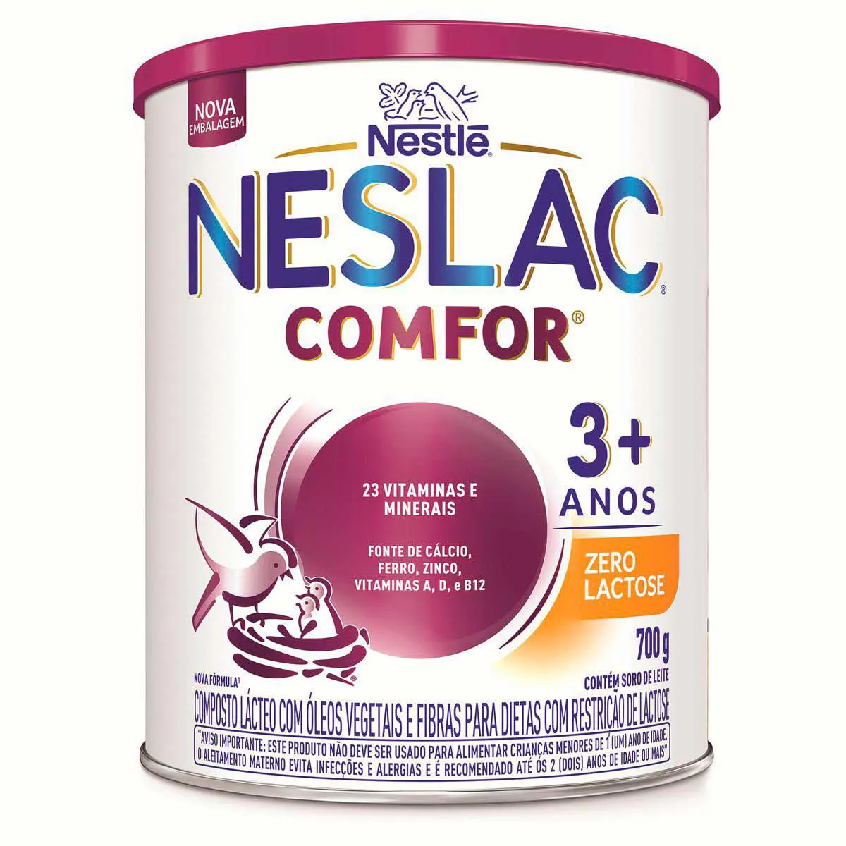 Composto Lácteo Neslac Comfor Zero Lactose Nestlé de 3 a 5 Anos 700g — Nestle | Farmácia Resyla
