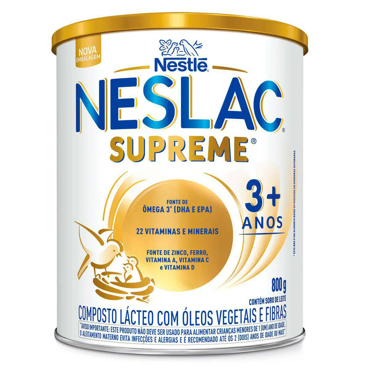 Composto Lácteo Neslac Supreme Nestlé Fase 3+ Anos 800g — Nestle | Farmácia Resyla