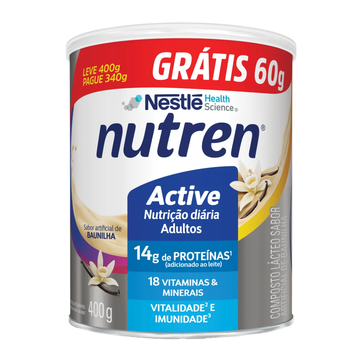 Composto Lácteo Nestlé Nutren Active Baunilha 400g — Nestle | Farmácia Resyla