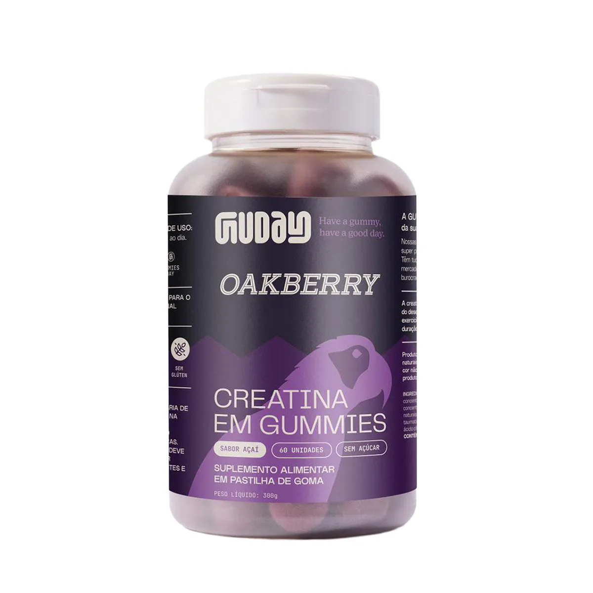 Creatina em Gummies Guday Acaí Oakberry Sem Açúcar 60 Unidades — Creatina | Farmácia Resyla
