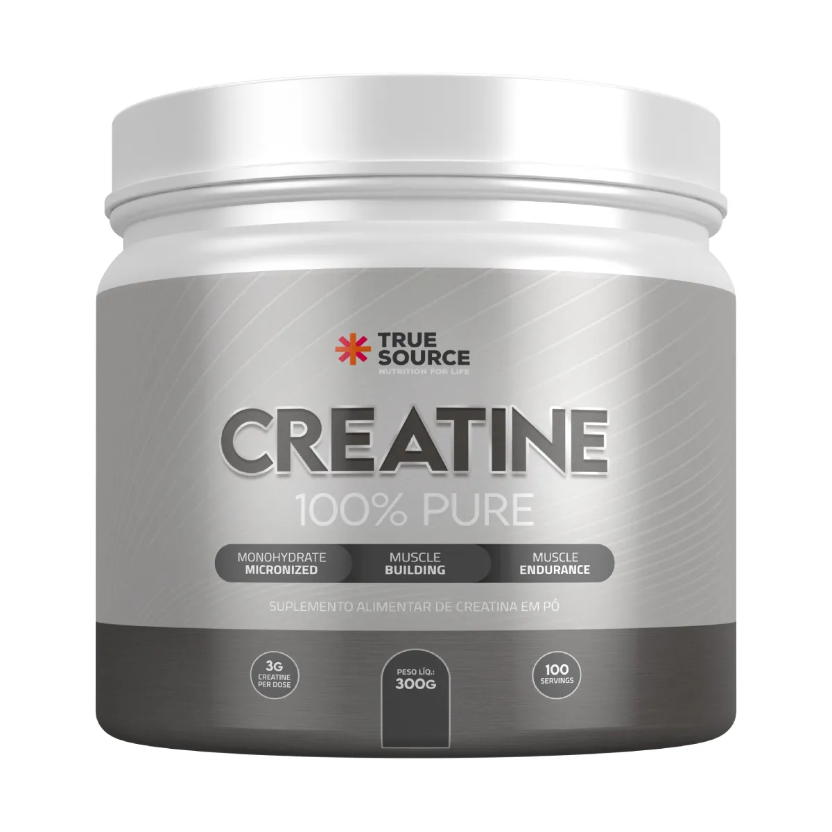 Creatina Monohidratada True Source True Creatina 100% Pure 300g — Creatina | Farmácia Resyla