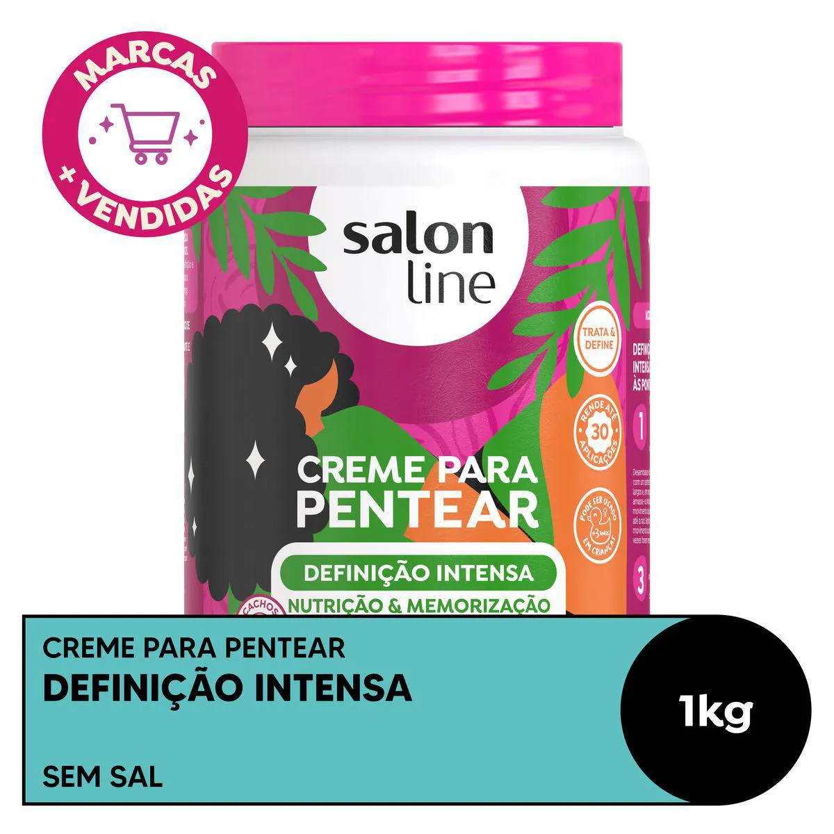 Creme de Pentear Cabelo Cacheado Crespo Salon Line Definição Intensa 1kg — Salon Line | Farmácia Resyla