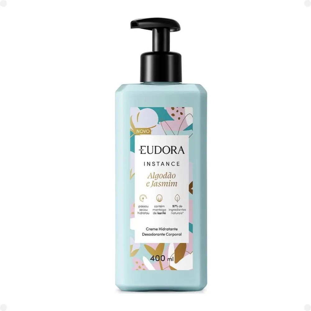 Creme Hidratante Corporal Eudora Instance Algodão e Jasmim 400ml — Eudora | Farmácia Resyla