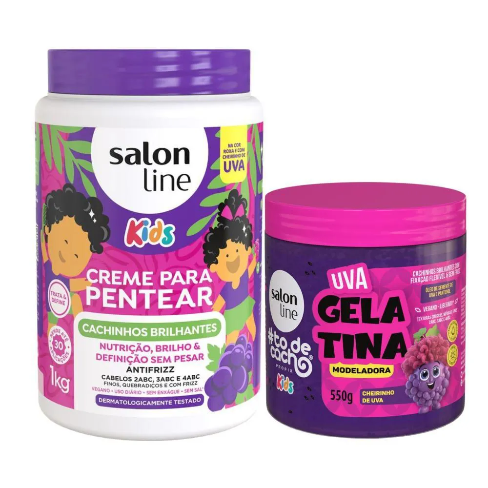 Creme para Pentear + Gelatina Modeladora Salon Line Kids Uva — Salon Line | Farmácia Resyla