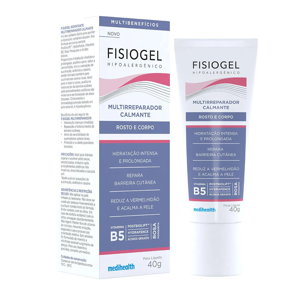 Creme Rosto e Corpo Multirreparador Calmante Fisiogel 40g — | Farmácia Resyla