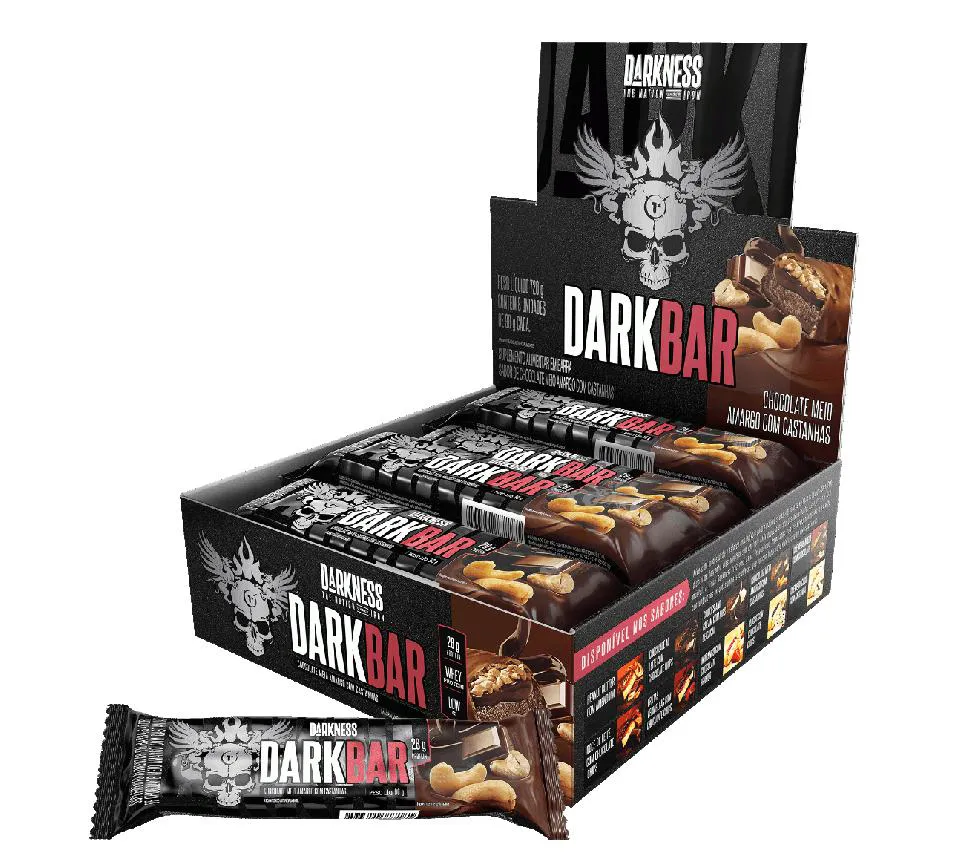 Dark Bar Caixa 8 unidades (720g) - Sabor: Choc. Meio Amargo C/ Castanhas - (nova Embalagem) — | Farmácia Resyla