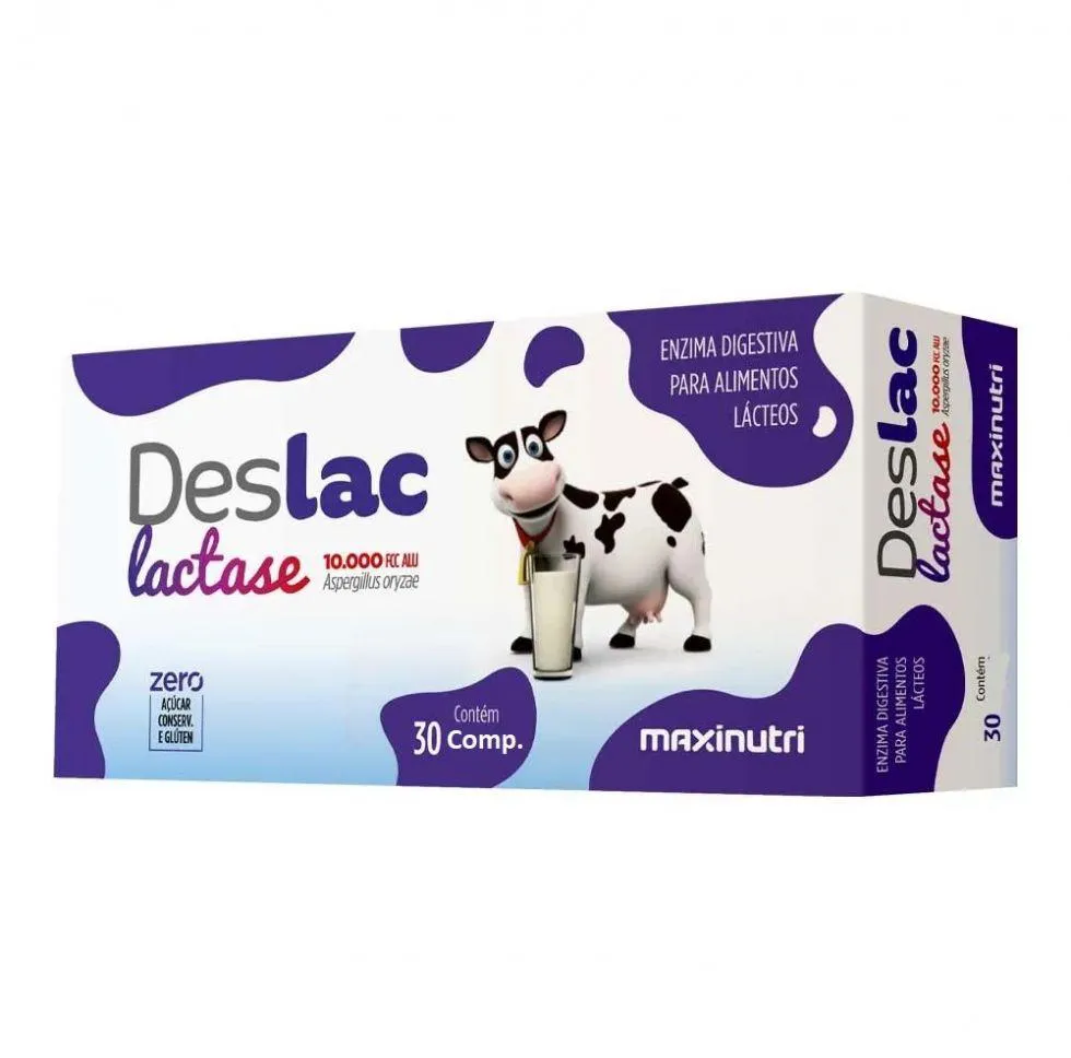 Deslac Lactase 10.000 Fcc Mastigável (30 Comp) - Padrão: Único — | Farmácia Resyla