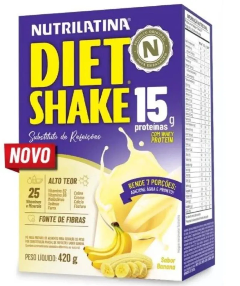 Diet Shake Sabor Banana 420g Nutrilatina — Nutrilatina | Farmácia Resyla