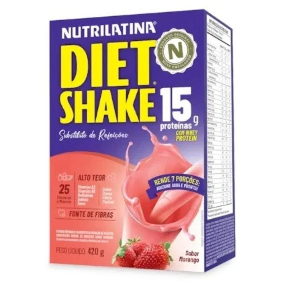 Diet Shake Sabor Morango 420g Nutrilatina — Nutrilatina | Farmácia Resyla