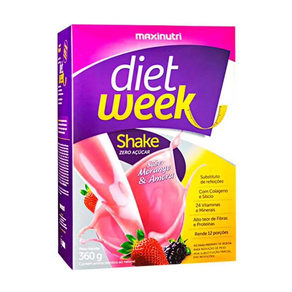 Diet Week Shake Morango e Amora 360g Maxinutri — Maxinutri | Farmácia Resyla