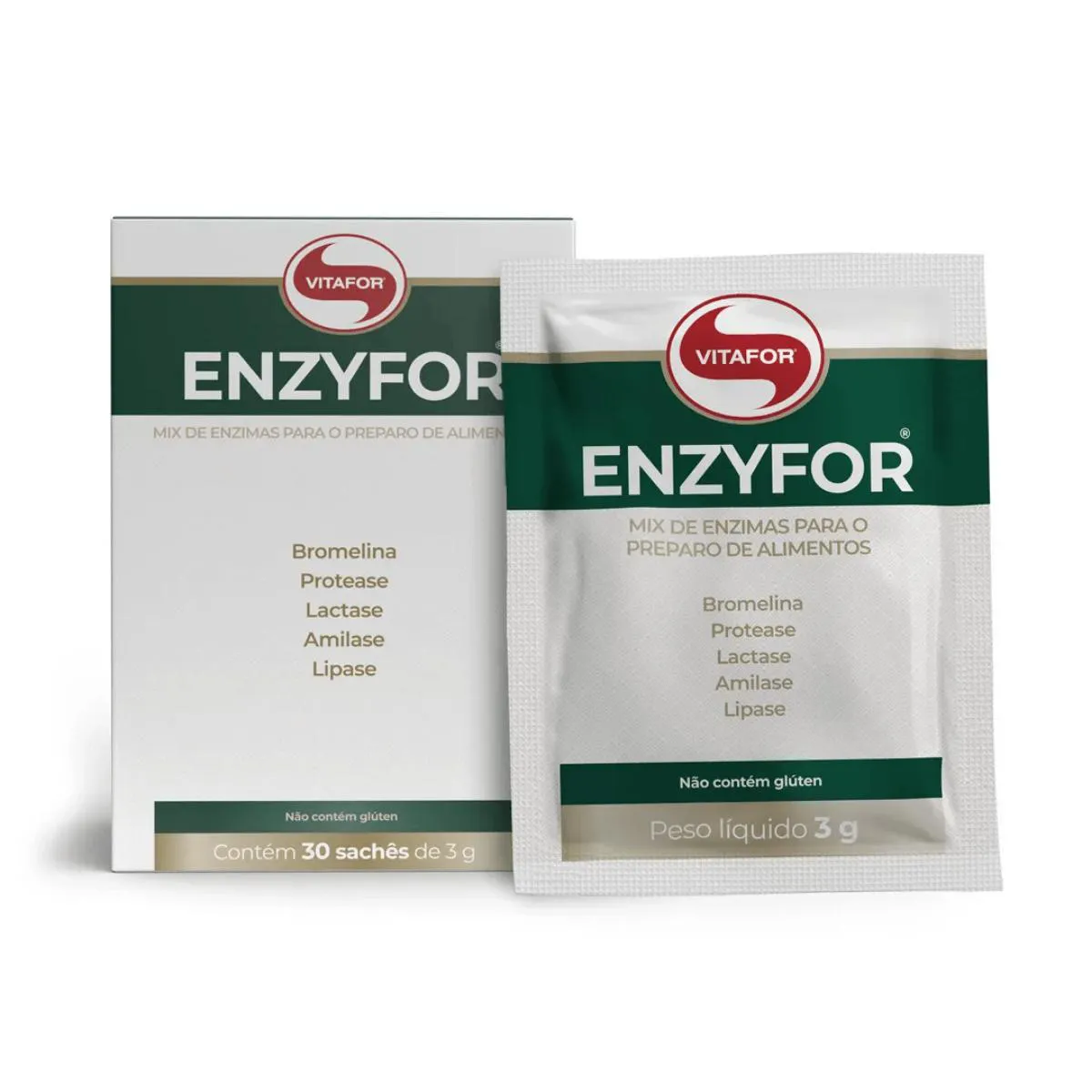 Enzyfor Mix 5 enzimas Digestivas 30 Sachês 3G Vitafor — Vitafor | Farmácia Resyla