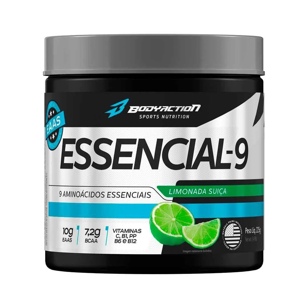 Essencial 9 - Super Combinação 9 Aminoácidos Essenciais - Pote 225g - Body Action - Sabor Limonada Suíça 225 G Limonada Suiça — | Farmácia Resyla