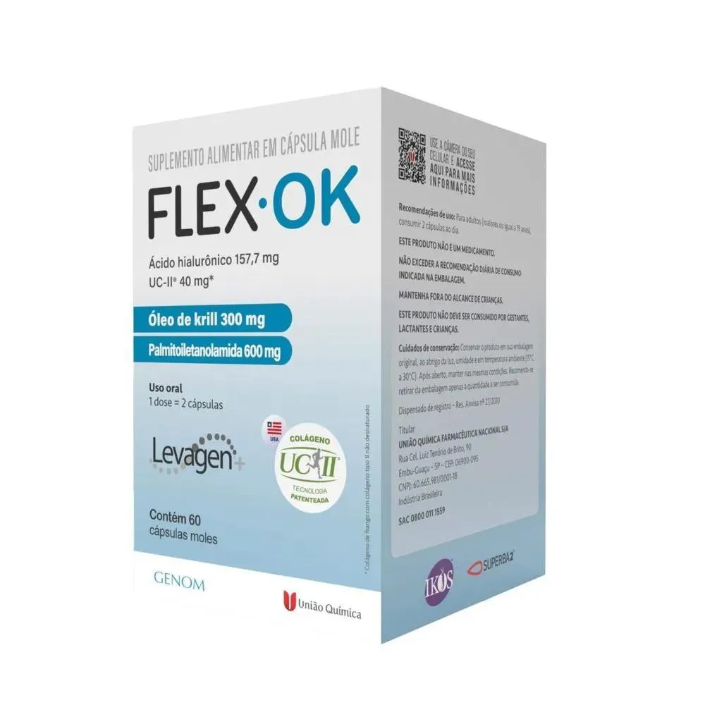 Flex Ok Suplemento Alimentar 60 cápsulas Genom — | Farmácia Resyla