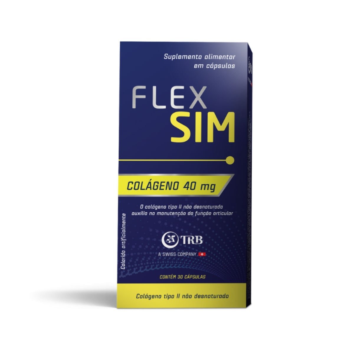 Flex Sim Colágeno Tipo II 40 mg 30 Comprimidos TRB — | Farmácia Resyla