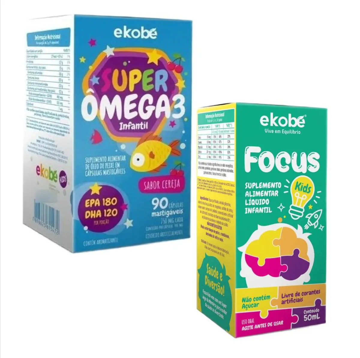 Focus Kids para Memória + Super Ômega 3 Infantil - Ekobé Kids — Ekobé | Farmácia Resyla
