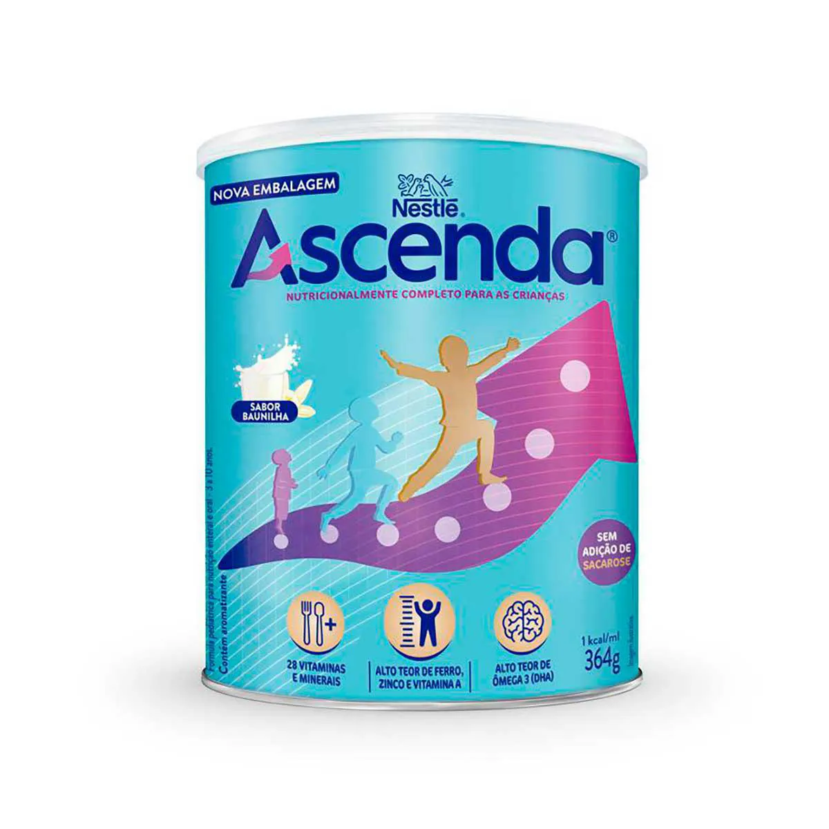 Fórmula Infantil Ascenda Nestlé Baunilha 3 a 10 anos 364g — Ascenda | Farmácia Resyla
