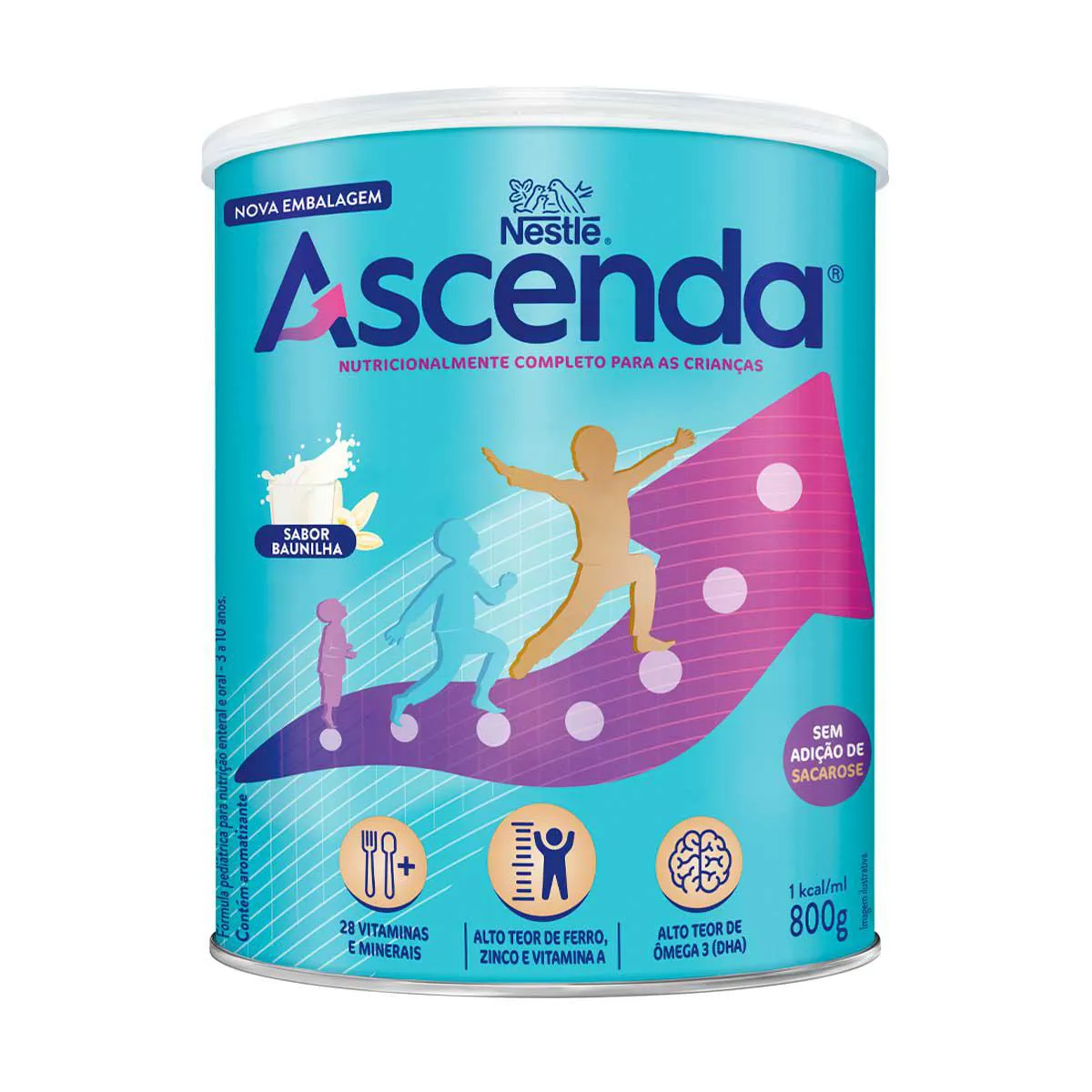 Fórmula Infantil Ascenda Nestlé Baunilha 3 a 10 anos 800g — Ascenda | Farmácia Resyla