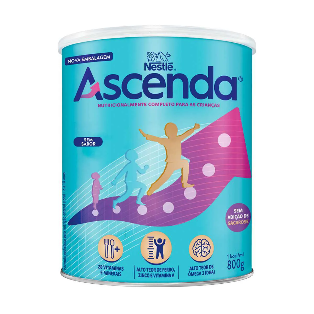 Fórmula Infantil Ascenda Nestlé Sem Sabor 3 a 10 anos 800g — Ascenda | Farmácia Resyla