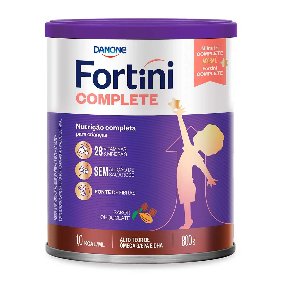 Fórmula Infantil Fortini Complete Danone Chocolate 3 a 10 anos 800g — Fortini | Farmácia Resyla