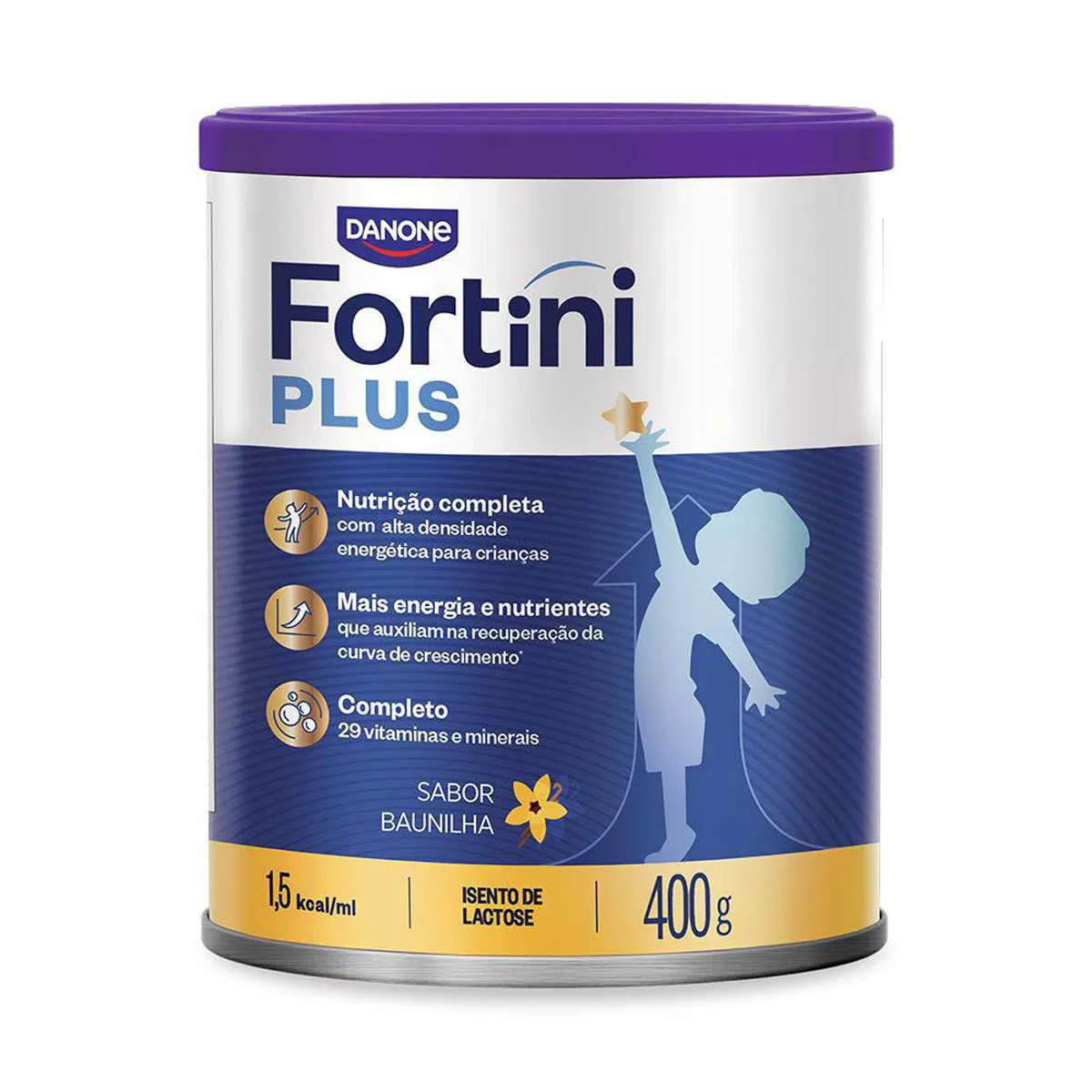 Fórmula Infantil Fortini Plus Danone Baunilha 3 a 10 anos 400g — Fortini | Farmácia Resyla